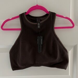 Skims/Nike Collaboration Razor front Ribbed Bra, Color Truffle; Size XL (NWT)